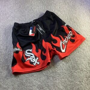 Pro Standard Chicago White Sox MLB Flame Mesh Shorts Black Red Mens Size M NWT